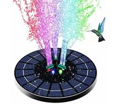 Fuente Solar Led colorida con boquilla giratoria, bomba de agua de alta potencia con batería de respaldo para estanque 4W