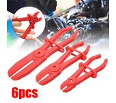 Kit de 6 abrazaderas para manguera de coche, alicates de presión para manguera flexible, abrazadera para manguera de freno, línea de agua y combustible, alicates para radiador, herramienta de reparación de plástico. Red Small