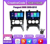 Sistema de navegación GPS para Peugeot 3008 2009-2015 2 Din Android WiFi reproductor Multimedia para coche estéreo para coche unidad frontal de Radio FM 1 + 16GB A