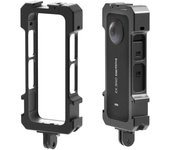Jaula para cámara con marco protector de aleación de aluminio CNC compatible con cámara de acción panorámica Insta360 X3 negro