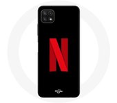 Coque pour Samsung Galaxy A22 5G Netflix Logo rouge fond noir