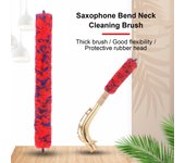 Varilla de limpieza de cuello curvo para saxofón de 11 pulgadas, limpiador de cuello para saxofón, cepillo de limpieza, cepillo para polvo para tubo interior rojo