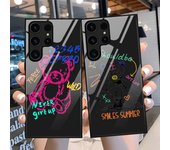 Funda de teléfono para Samsung Galaxy S22 Plus, fundas de cristal Ultra con dibujos de oso para Galaxy S20 Fe S21ultra S23plus S21fe, funda negra de Tpu For Samsung S20 5G