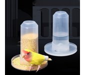 Bebedero automático para pájaros, comedero de plástico transparente para palomas, contenedor extraíble para comida de pollos.