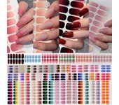 No se puede endurecer bajo la luz ultravioleta Pegatinas para uñas de color degradado Pegatinas para uñas simples y florecientes a prueba de agua CS-61