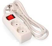 base multiple 2 tomas t/tl 10/16a schuko + interruptor 1,5m 3x1,5mm