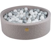 Piscina de bolas redonda MeowBaby® Boucle, gris 90x30 cm