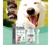 Polvo limpiador de dientes para perros, polvo dental para perros, polvo para mascotas, ambientador para el aliento de perros, reduce la placa y el sarro.