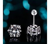 0 .8 quilates D color Moissanita Pendientes de botón para las mujeres Joyería de boda brillante de plata esterlina 100 % 925 de alta calidad 0.8 carat(6mm)