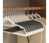 10 piezas percha de ropa antideslizante engrosada giratoria suave antiarañazos sin costuras gran carga rodamiento inoxidable sin deformación húmedo seco doble uso perchas gris
