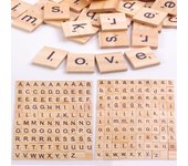 100 Uds. Azulejos de madera, letras de alfabeto artesanales, decoraciones de madera para evento en casa, fiesta de boda, adornos de Navidad DIY, rompecabezas Digital