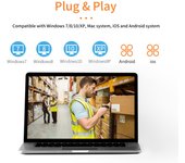 Lector de código de barras inalámbrico 1D 2D de 2,4 G, lector de código de barras inalámbrico USB, escáner de mano con disparador manual S3