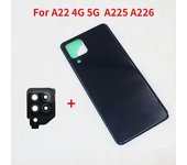 Nueva parte trasera para Samsung Galaxy A22 4G 5G A225 A226, piezas de repuesto de carcasa de puerta trasera de batería con cámara (4G)Black With Lens
