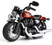 1:Juguete modelo de aleación fundida a presión de motocicleta Harley a escala 12, función de retroceso con sonido y luz para colección de regalos para niños y adultos 1/12-13x8.5x6 cm naranja