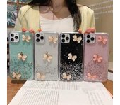 Funda protectora con purpurina de mariposa para Apple 14 Pro Max, iPhone XR/XS/AMX, cubierta suave de epoxi 15, 6s. iPhone 11 PRO
