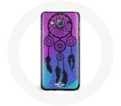 Coque pour Samsung Galaxy A3 Attrape Rêve Noir Fond Bleu et Violet