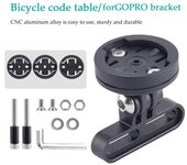 Soporte para computadora de bicicleta GoPro, ajustable, ligero y universal, para manillar de bicicleta de montaña o carretera, para cámara de acción y luz, accesorios para bicicleta. negro