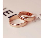 Anillo de pareja de acero inoxidable de moda, anillos de acero de oro rosa lisos simples para mujer 5 oro