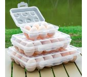 Huevera de plástico, organizador de huevos para nevera, bandeja portátil con tapa para nevera, camping, senderismo y actividades al aire libre.