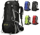 50L que camina la mochila que acampa impermeable de la mochila con el bolso del paquete del día del viaje de la cubierta de la lluvia con el zapato rojo