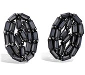 Les Trésors De Lily [P5017] - Boucles Argent 'Sissi' noir argenté - 15x10 mm negro