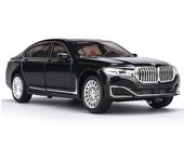 Coche de juguete coleccionable a escala 1/24 760li, modelo de fundición a presión, con luz y sonido, coche de juguete extraíble para adultos y niños, regalo 1:24-Size:21.5*8.8*6.5cm negro