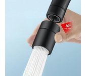 Cabezal rociador para grifo de cocina de 2 modos, filtro ajustable, boquilla giratoria de 360° antisalpicaduras, burbujeador, aireador para grifo de fregadero de cocina negro