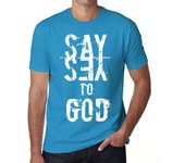 Camiseta vintage para hombre con gráfico Di sí a DIOS Aqua XS rica azul eléctrico