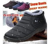 Zapatos de invierno para mujer y hombre, botas de nieve de algodón en el interior, botines impermeables para mantener el calor, Bottes impermeables 36 negro