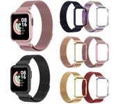 Correa para Xiaomi Redmi Watch 3 2 Lite Band Mi Watch Lite con funda protectora de Metal, pulsera de bucle magnético para reloj Redmi For Redmi Watch 2 plata