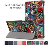 Funda para Lenovo Tab M10 FHD Plus 10,3 TB-X606F TB-X606X 10,3 ; Funda inteligente Funda ultradelgada magnética plegable piel soporte Shell rojo