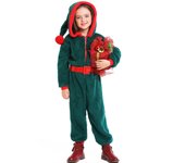 Mono de polar coral para niños, disfraz de actuación navideña, disfraz para el hogar L verde oscuro