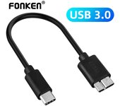 FONKEN Cable Usb C a Micro B Cable Usb 3,1 tipo C HDD disco duro Cable de datos Micro-B 5Gbps Usbc 1M Cable para Macbook Cámara Samsung Smartphone 0.5M negro
