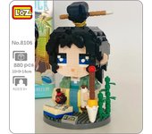 LOZ 8106 pintor antiguo licor vino bebida pincel de escritura de bambú muñeca Mini bloques de diamante juguete de construcción para niños sin caja
