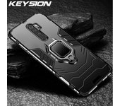 Funda armadura a prueba de golpes KEYSION para Redmi Note 8 Pro funda trasera con anillo para Xiaomi Redmi Note 8 Note8 Pro For Redmi Note 8 negro