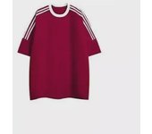 Camiseta de Punto de Manga Corta para Hombre con Costuras de Tres Barras de Estilo Retro Americano - Top Casual de Verano de Cuello Redondo Double Extra Large blanco