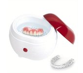 Mini limpiador de joyas, limpiador ultrasónico para joyas, anillos, relojes, dentaduras postizas y gafas. rojo