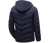 Ropa acolchada de algodón grueso para hombre, abrigo informal, chaqueta acolchada de algodón, invierno europeo y americano L azul oscuro