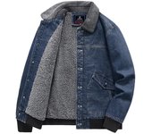 Chaqueta acolchada de terciopelo de invierno para hombre, chaqueta vaquera retro para hombre, chaqueta con solapa, chaqueta acolchada cálida M