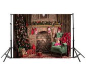 3x5 pies Retro Navidad chimenea fotografía telón de fondo foto accesorios de fondo