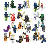 24 Uds. Compatible Masters Spinjitzu Kai Jay Cole VS Pyro vipers Fire fang python bloques de construcción figura de juguete