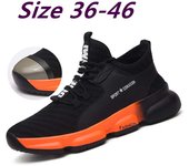 Zapatos de seguridad para el trabajo para hombre, puntera de acero para exteriores, zapatillas de construcción antigolpes a prueba de pinchazos, botas 36 negro
