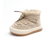 Botas de invierno para bebé, suela de goma de felpa cálida, zapatillas de deporte para niños pequeños, zapatos infantiles, botas de moda para niños y niñas 25 color rosa