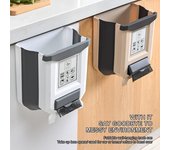 Cubo basura colgante plegable para cocina con filtro de fregadero, cubo de basura, puerta de armario, almacenamiento Extra de Bolsa de basura plegable café