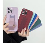 Para iPhone 15 14 13 Pro Max Funda Correa de muñeca Soporte magnético Soporte de pie Funda protectora de silicona para iPhone 11 12 XS 7 8 Soporte For iPhone 14 negro