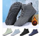 Zapatos de invierno cálidos para correr descalzos, botas de tobillo altas de goma para hombres y mujeres, impermeables, antideslizantes, transpirables para senderismo y escalada 46 negro