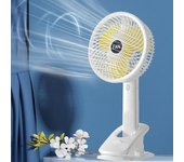 Ventilador de clip conveniente de 1200 mAh, ventilador de escritorio de pared, ventilador pequeño de mano, carga USB, ventilador multifuncional silencioso para dormitorio y hogar