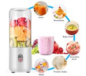 Licuadora portátil mini exprimidor recargable, licuadora eléctrica para batidos de frutas, extractor de jugo de naranja blanco