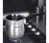Cafetera turca hecha a mano Cafetera de acero inoxidable resistente a altas temperaturas para uso doméstico Cafetera hecha a mano One Size plata