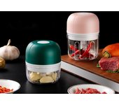 Mini picadora de ajo eléctrica de 100 ml, picadora de alimentos multifunción, picadora de ajo con carga USB Large verde